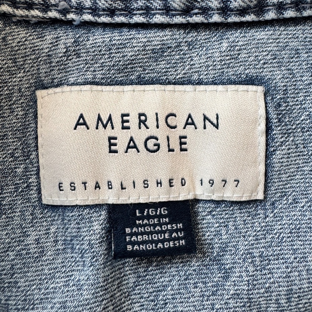 AE American Eagle Studded Denim Shacket - Picture 6 of 8
